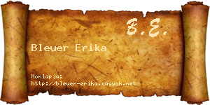 Bleuer Erika névjegykártya